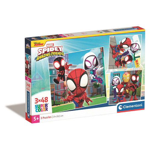 Spidey and his Superteam Puzzle 3x48 Pieces Clementoni 5+ – Marvel kids puzzle gift, stocking filler, festive toy surprise