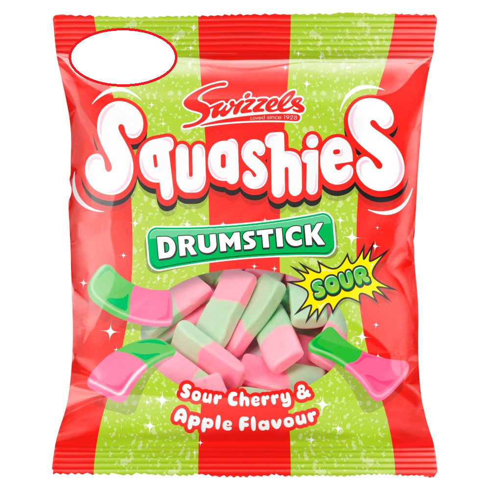 Squashies Drumstick Sour Cherry & Apple Swizzels – Soft Sweet Favourites – Share Bag