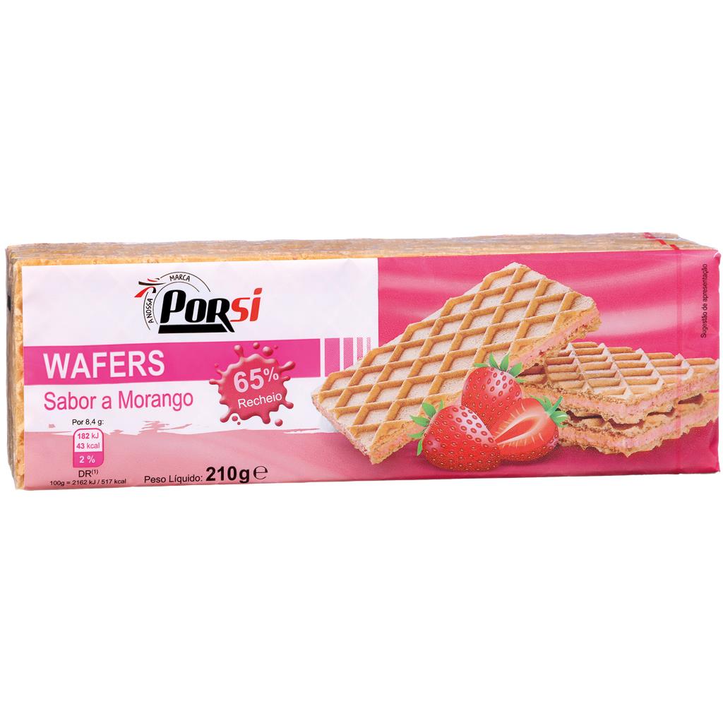 Porsi Strawberry Flavour Wafers 210g