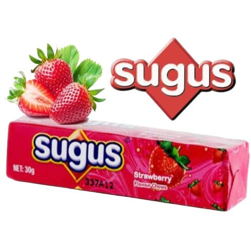 Sugus strawberry chewy sweets 45g soft fruit chews individually wrapped candy