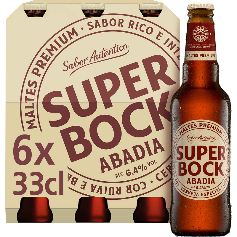 Super Bock Abadia Red Beer 6 pack 330ml 6.4 percent ABV Portuguese abbey beer Beer Craft and Premium