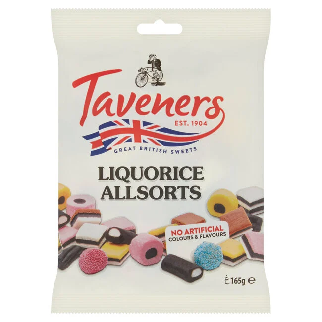 Taveners Liquorice Allsorts 165g Clearance Sale BB 31.12.2024