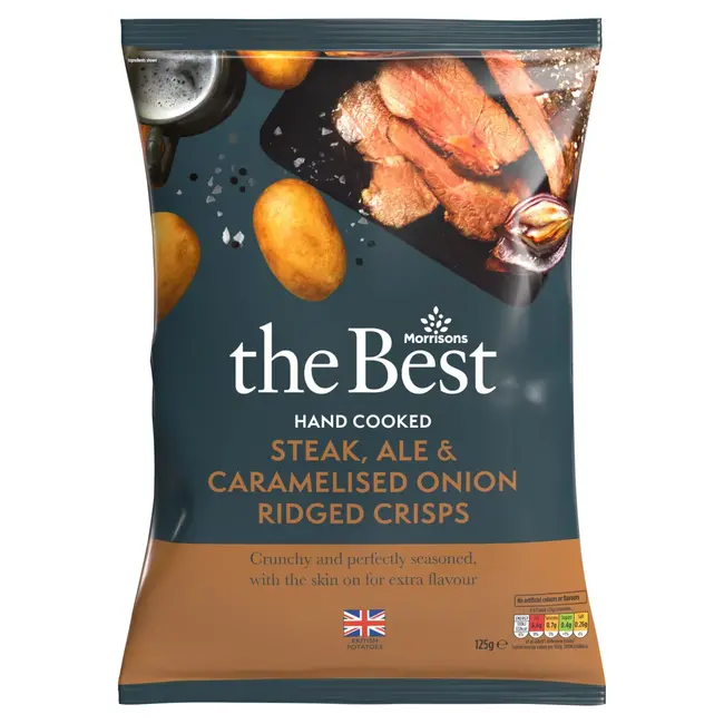 The Best Steak Ale and Roasted Onion Crisps 125g Gourmet British Snack Chips and Pop Corn South African Products British Products
