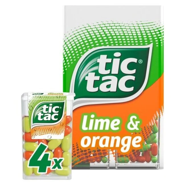 Tic Tac Lime & Orange Multipack 4x16g – Mints & Breath Fresheners