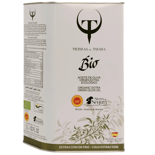 Tierras de Tavara Picual Sierra de Segura Extra Virgin Organic Olive Oil 3L special can premium Spanish EVOO