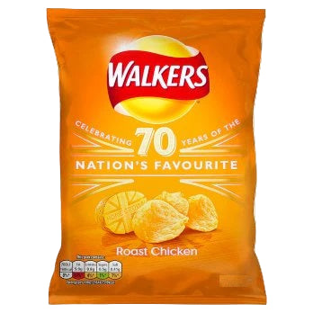 Walkers Roast Chicken Crisps 25g Classic British Potato Snack Chips and Pop Corn South African Products British Products
