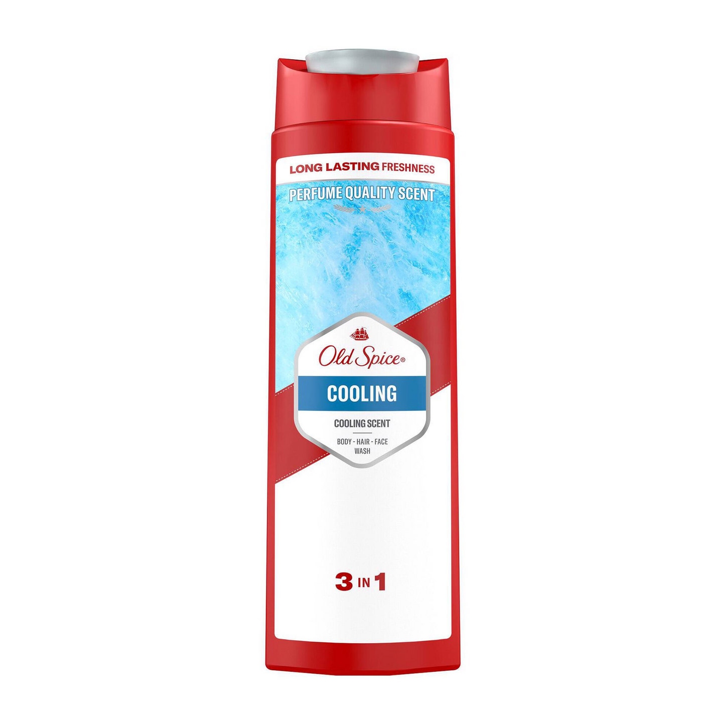 Old Spice WhiteWater 3-in-1 Cooling Shower Gel 400ml – Hair, Face & Body Freshness