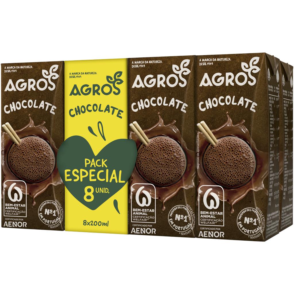 Agros Chocolate Milk 8 x 200ml