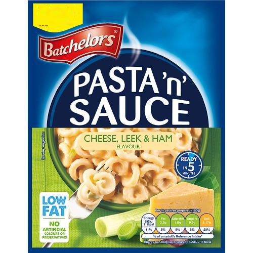 batchelors pasta n sauce cheese leek and ham 99g instant pasta meal creamy pasta ready meal british pantry food