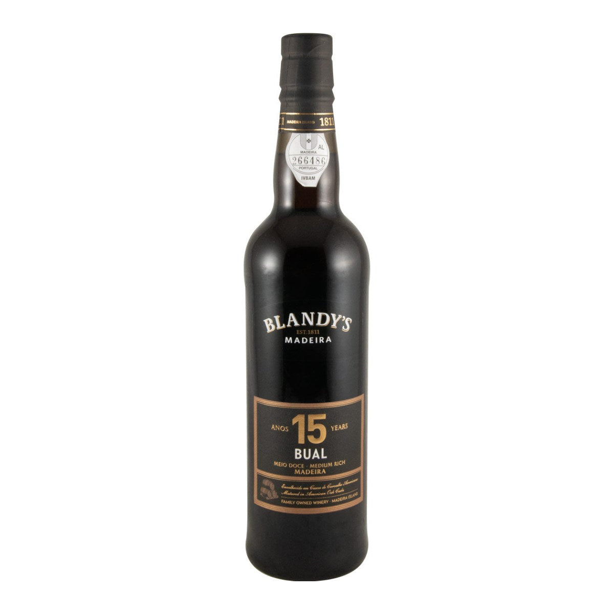 Blandy's 15 Year Old Bual Madeira Wine 500ml 19% ABV