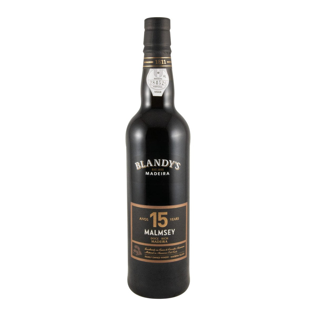 Blandy's 15 Year Old Malmsey Madeira Wine 500ml 19% ABV