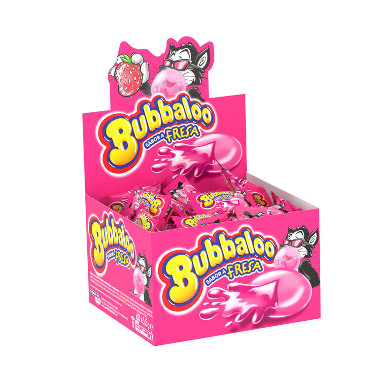 bubbaloo strawberry bubblegum 60 pieces liquid centre chewing gum strawberry gum