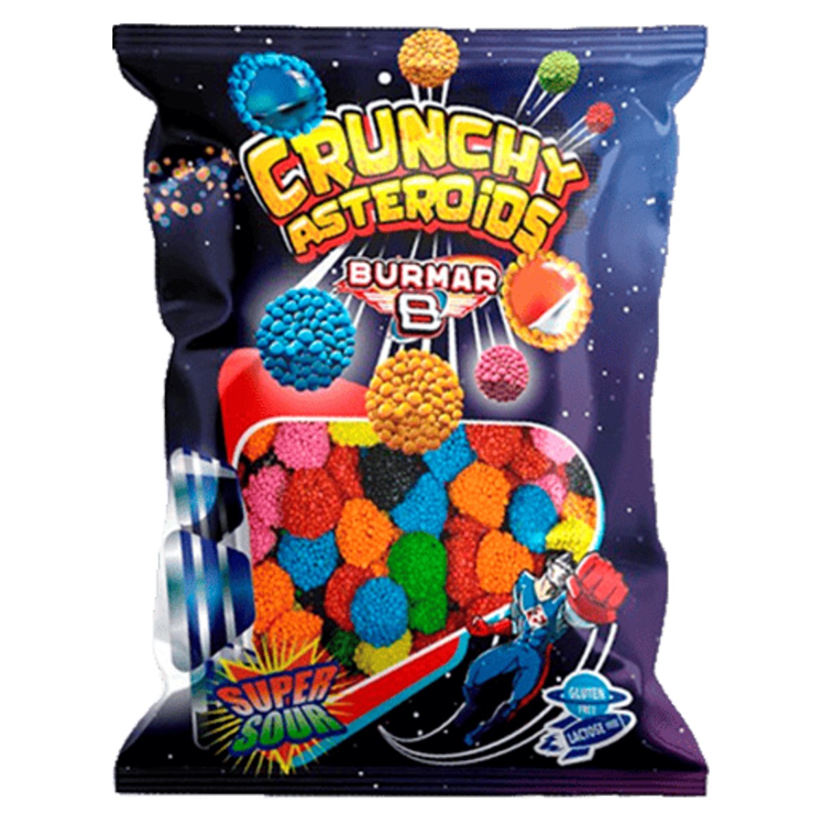Burmar Crunchy Asteroids Sour Sweets 100g