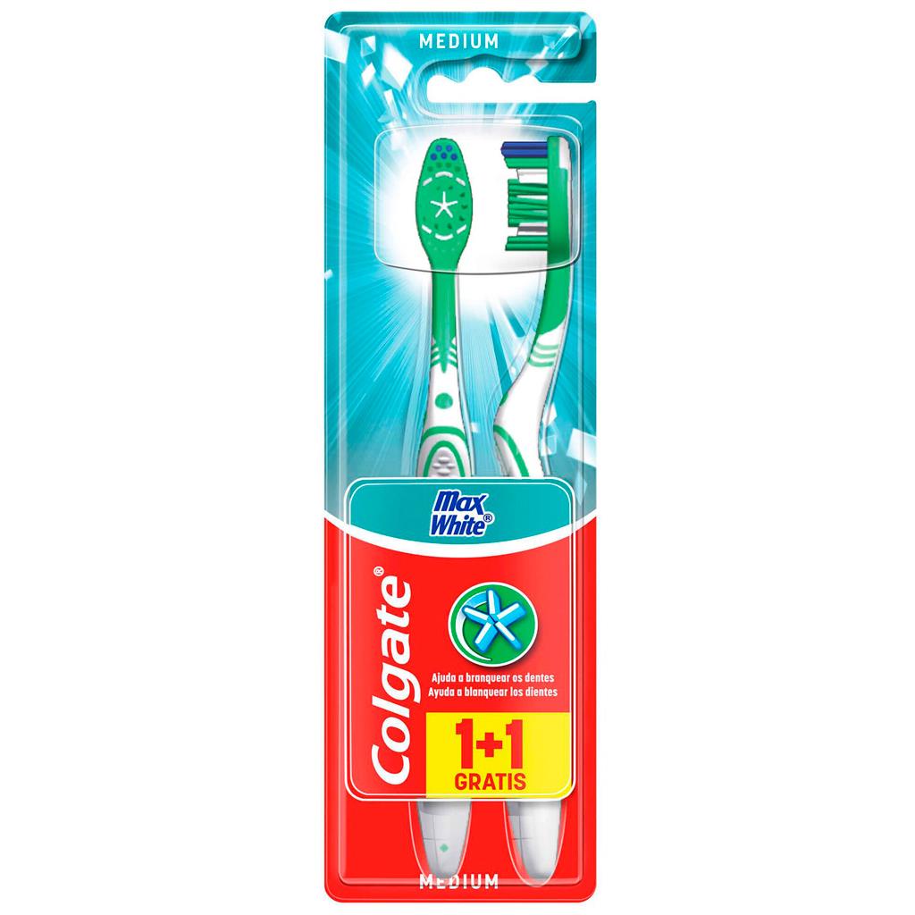 Colgate Max White Medium Toothbrushes Pack of 2