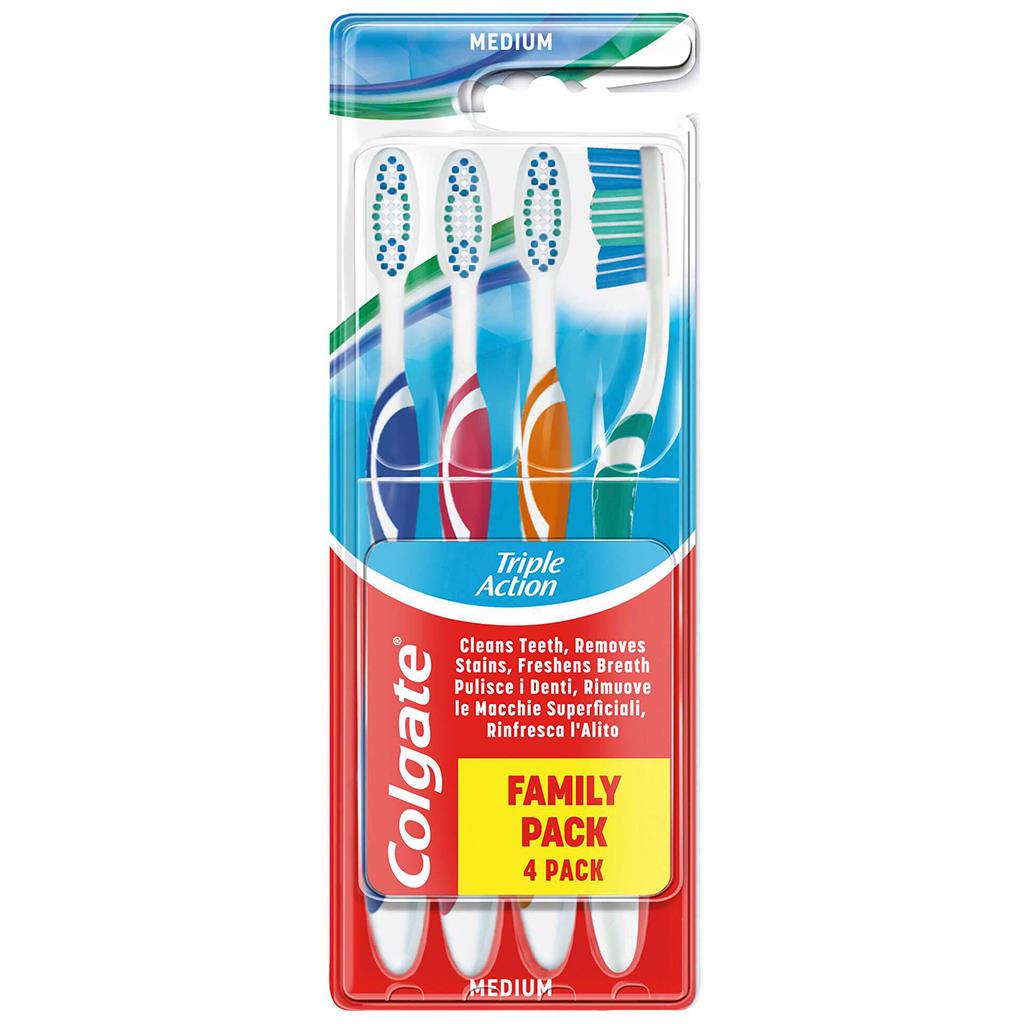 Colgate Triple Action Toothbrushes Pack of 4