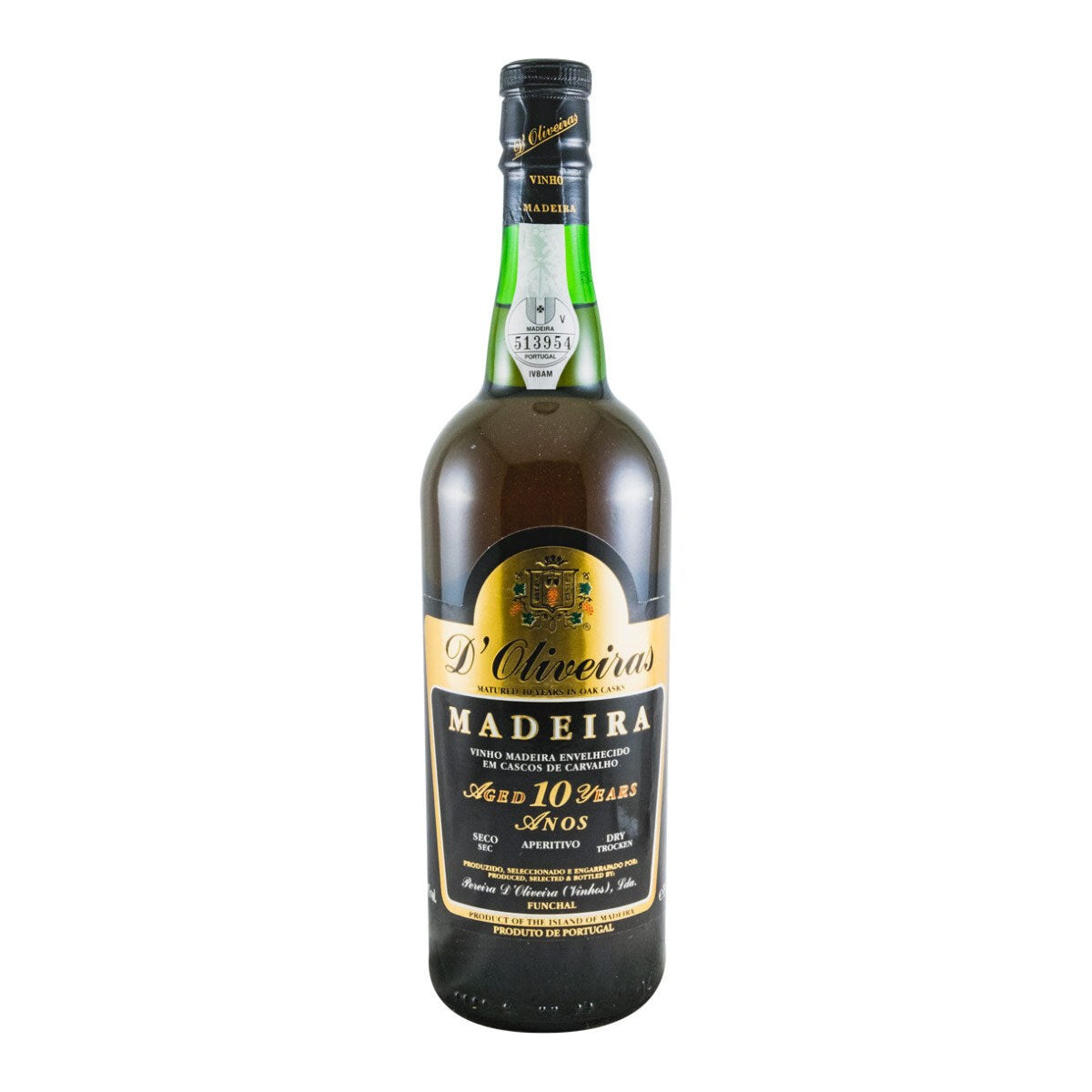 D'Oliveiras 10 Year Old Dry Madeira Wine 750ml 19% ABV