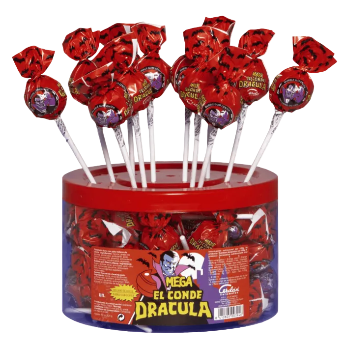 dracula mega lollipops 10 units large fruity candy suckers halloween novelty sweets