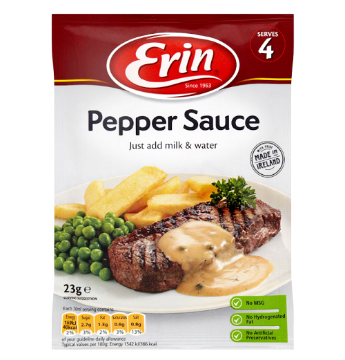 erin creamy pepper sauce 23g pepper gravy mix festive meal sauce quick cooking