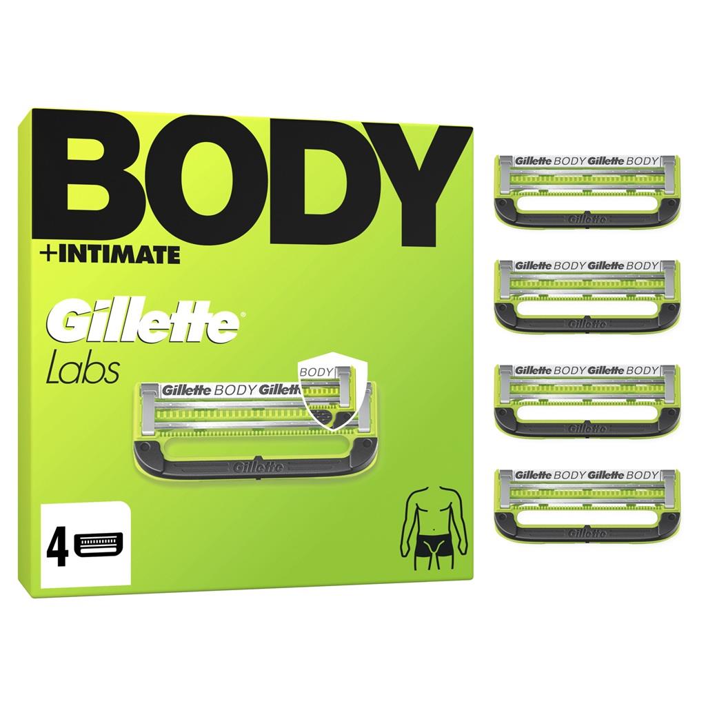 Gillette Body and Intimate Razor Blade Refills Pack of 4