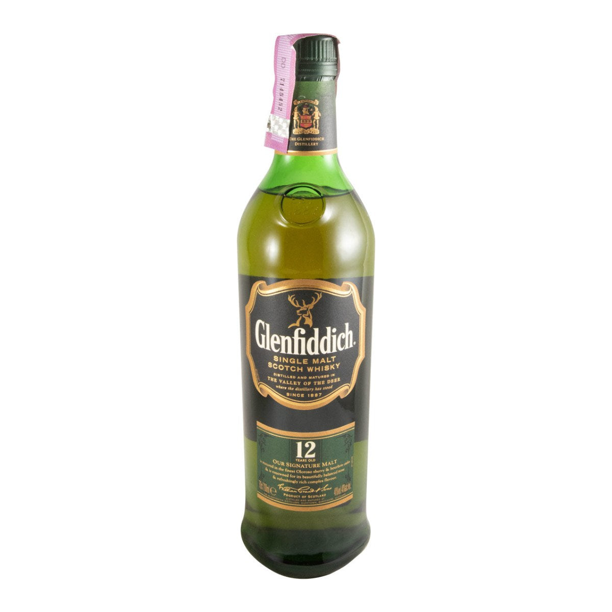 Glenfiddich 12 Year Old Black Label Single Malt Scotch Whisky 700ml 40% ABV