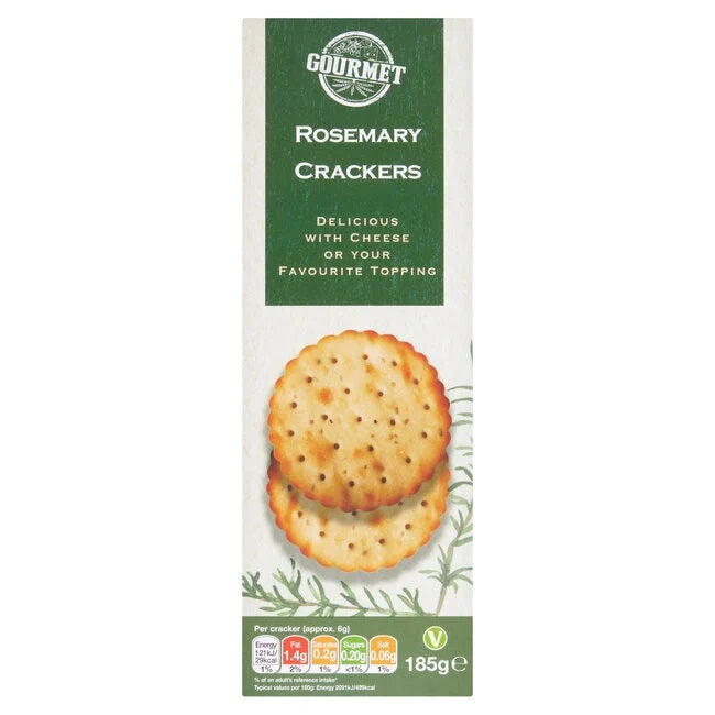 Gourmet Rosemary Crackers 185 g – savoury crackers; Crackers Salty and Healthy