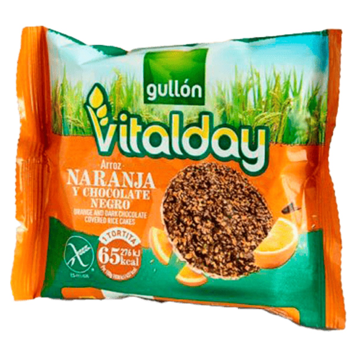 Gullón Vitalday Rice Cakes with Dark Chocolate and Orange 34.3g