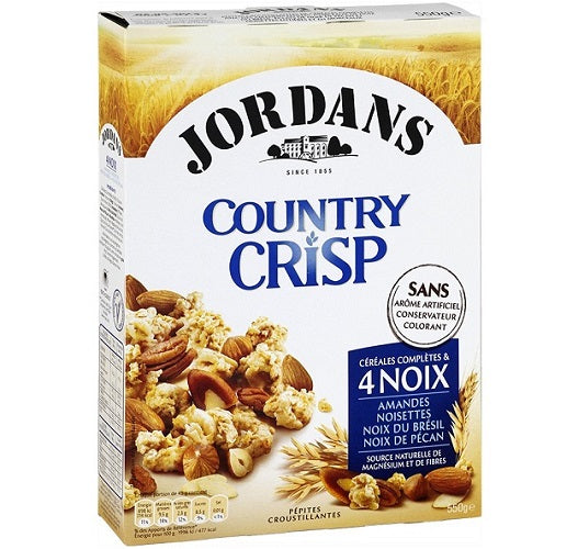 Jordans Country Crisp 4 Nuts 500g – fibre protein cereals – breakfast cereals