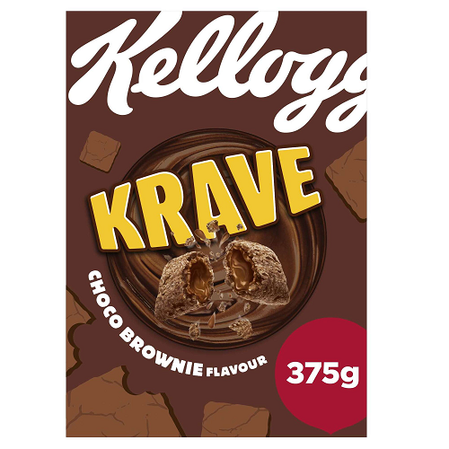 krave brownie chocolate cereal 375g kelloggs filled cereal brownie flavour