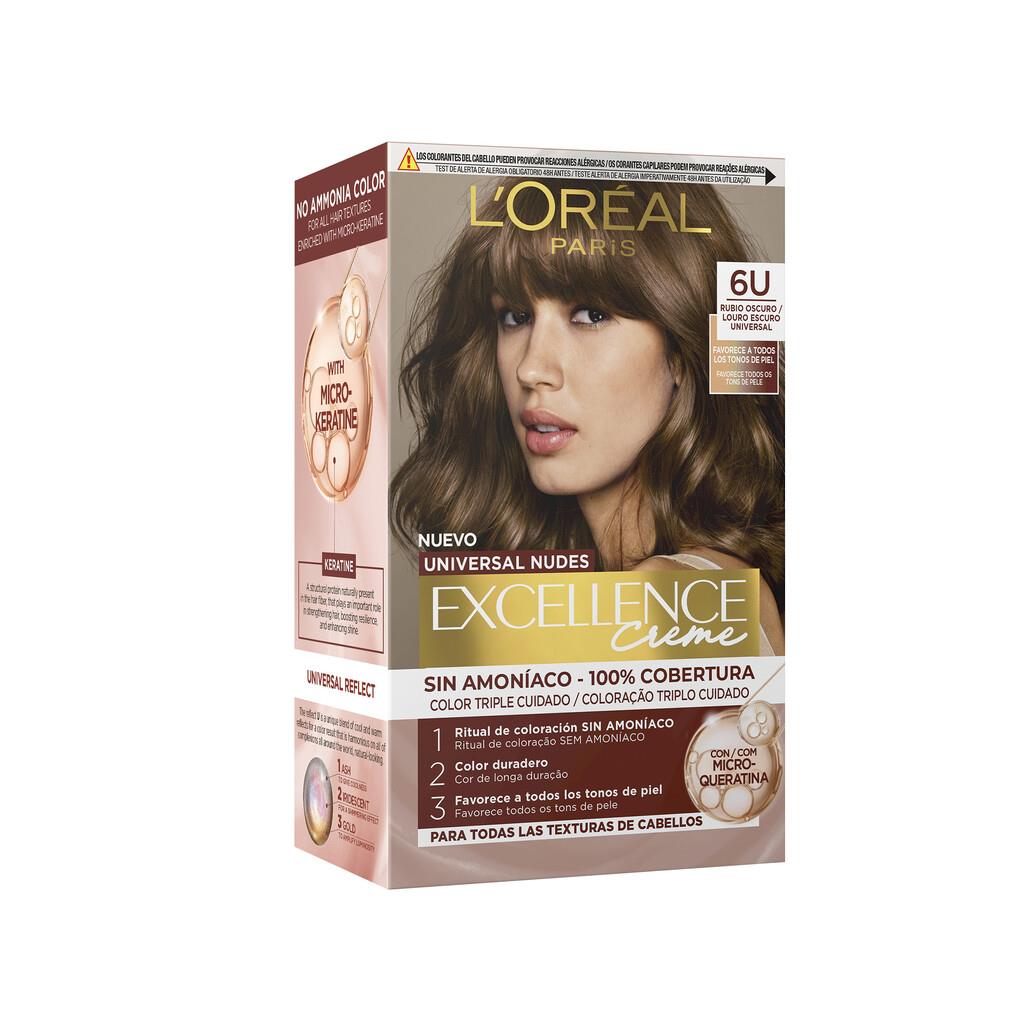L'Oréal Paris Excellence Universal Nudes Permanent Hair Colour 6U Dark Blonde