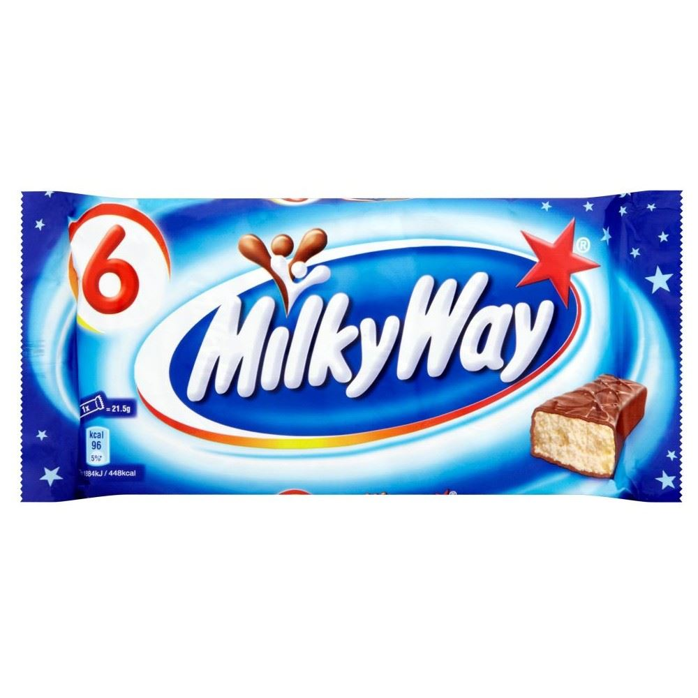 milky way milk chocolate snack bars 6 pack soft nougat milk chocolate bars classic chocolate bars and snack bars multipack