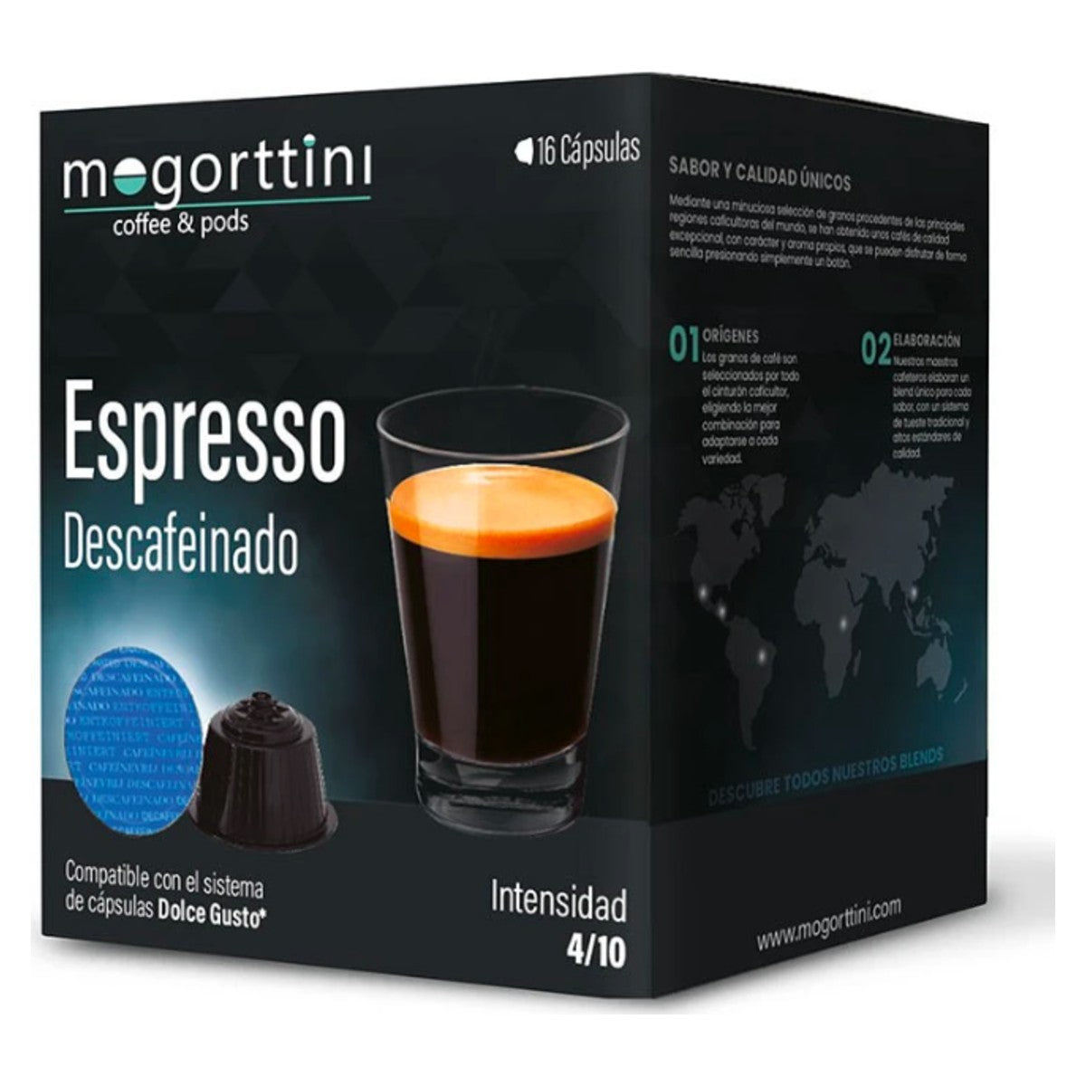 Mogorttini Decaffeinated Espresso 16 Capsules for Dolce Gusto
