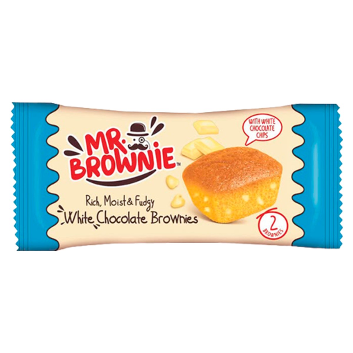 Mr Brownie White Chocolate Chip Brownies 50g