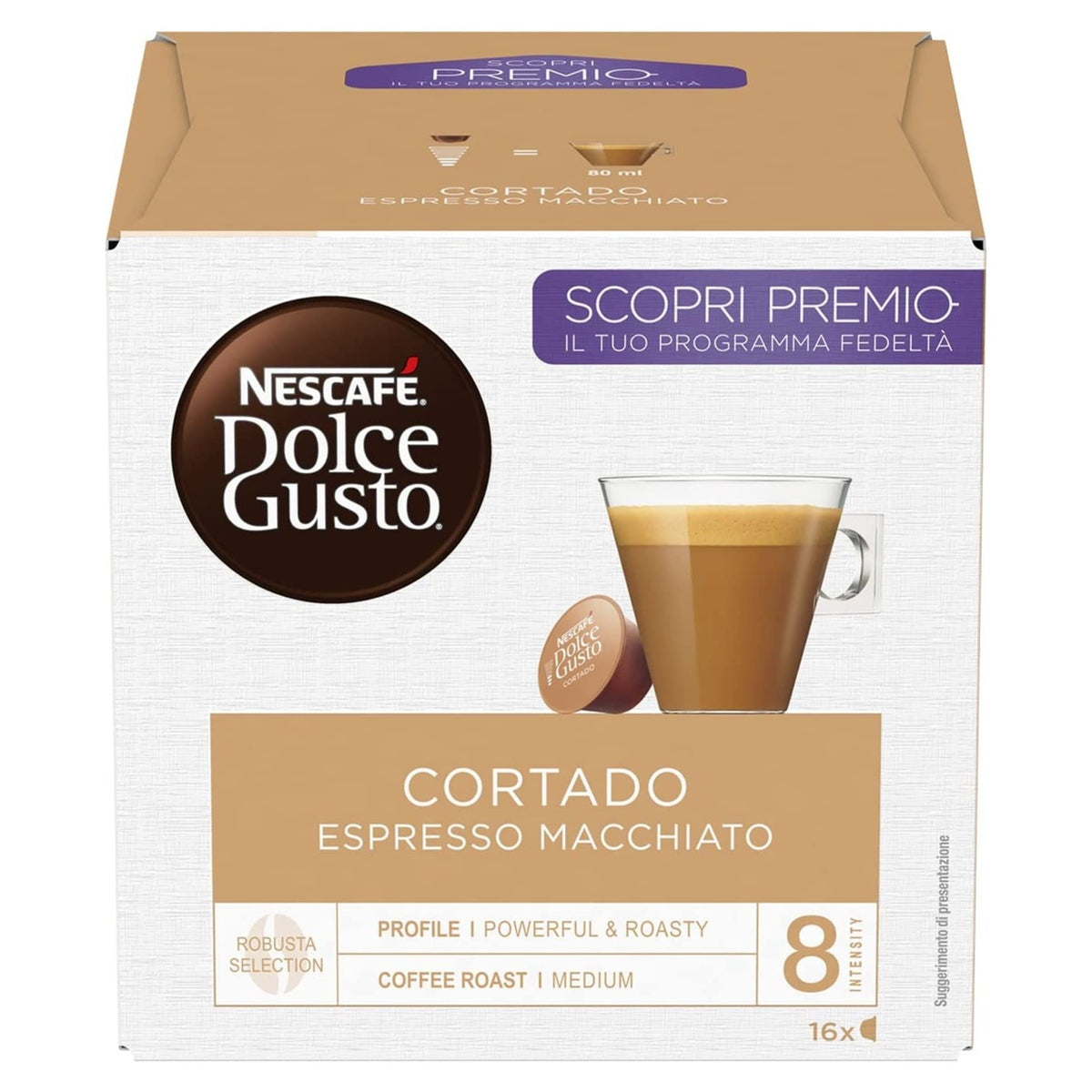 Nescafé Dolce Gusto Cortado Espresso Macchiato Coffee Capsules 16 Pack