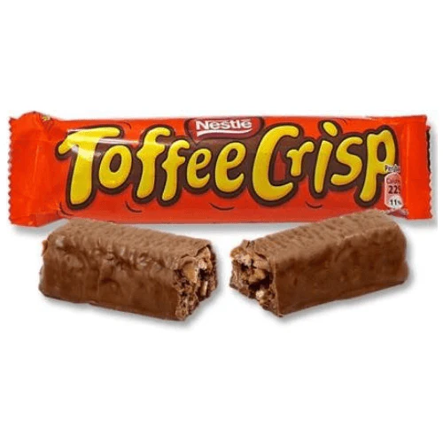 nestle toffee crisp 38g milk chocolate bar crispy cereal caramel chocolate