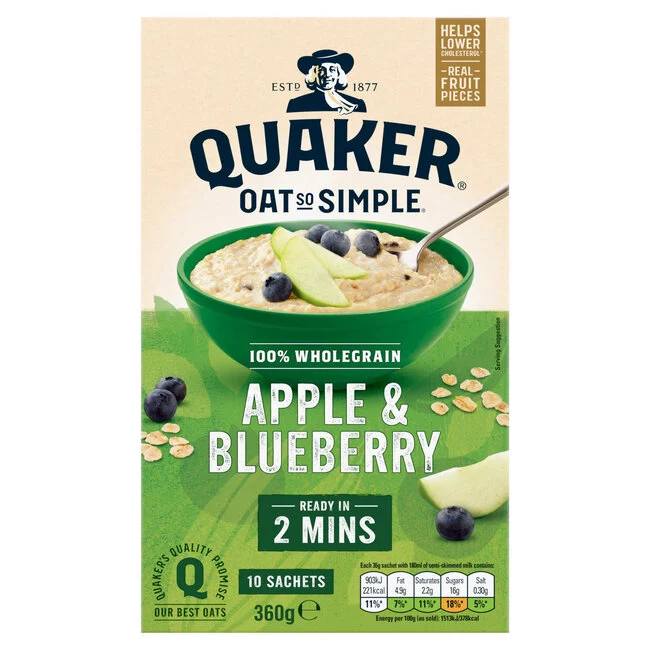 Quaker – Oat So Simple Apple & Blueberry 270g Quaker – 270 G – Oat Flakes and Porridge – South African Products