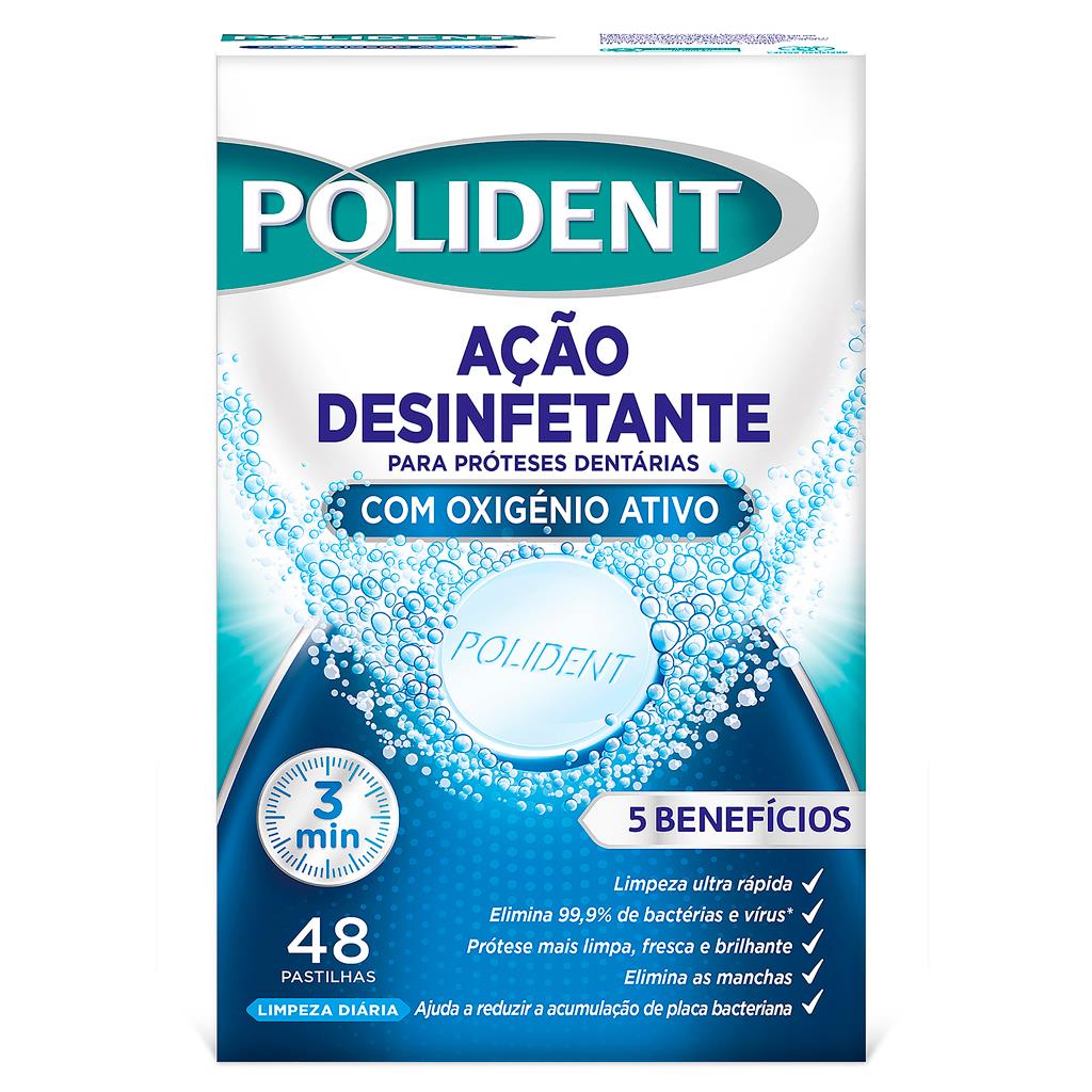 Polident Active Oxygen Denture Cleaning Tablets Pack of 48