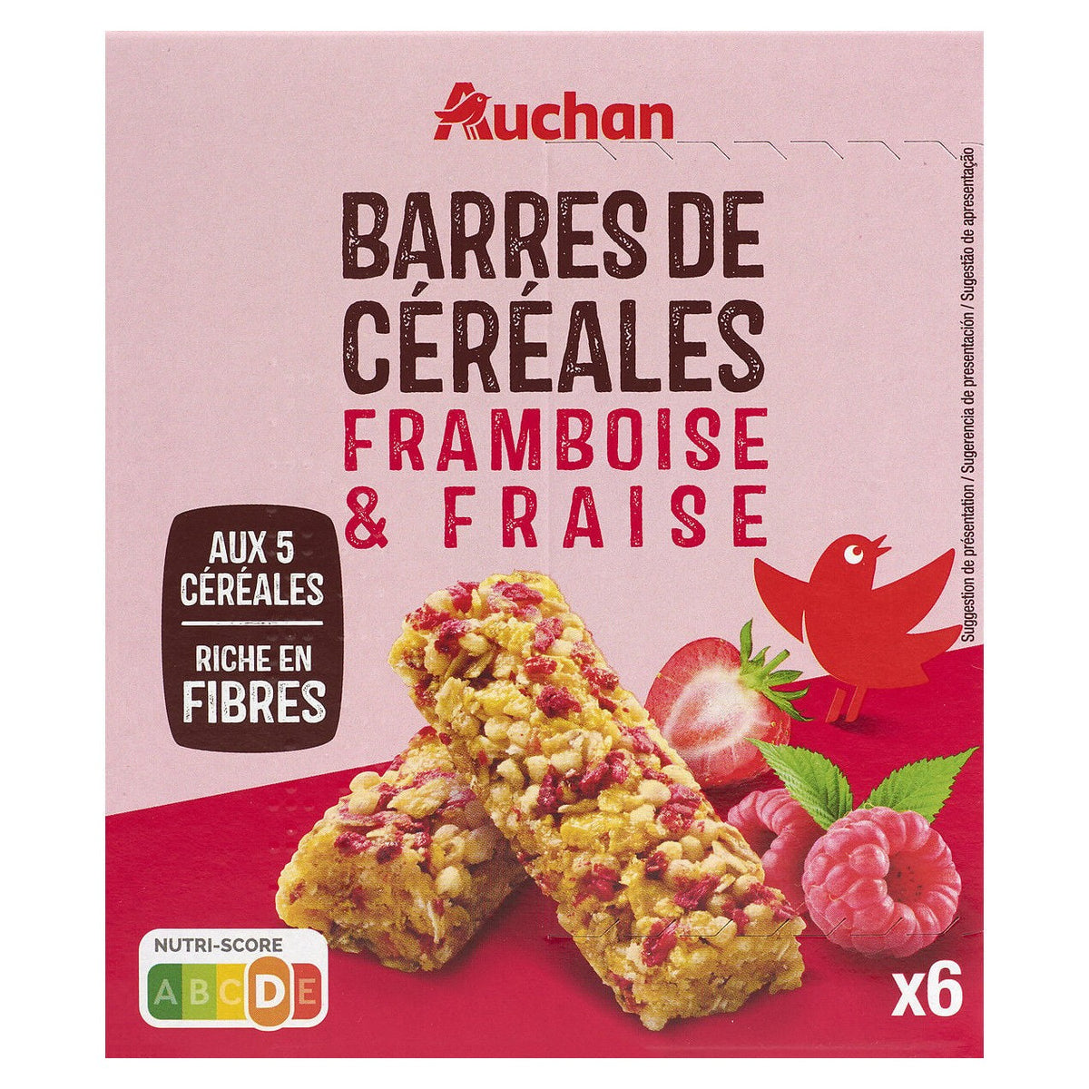Raspberry and Strawberry Cereal Bars 108g
