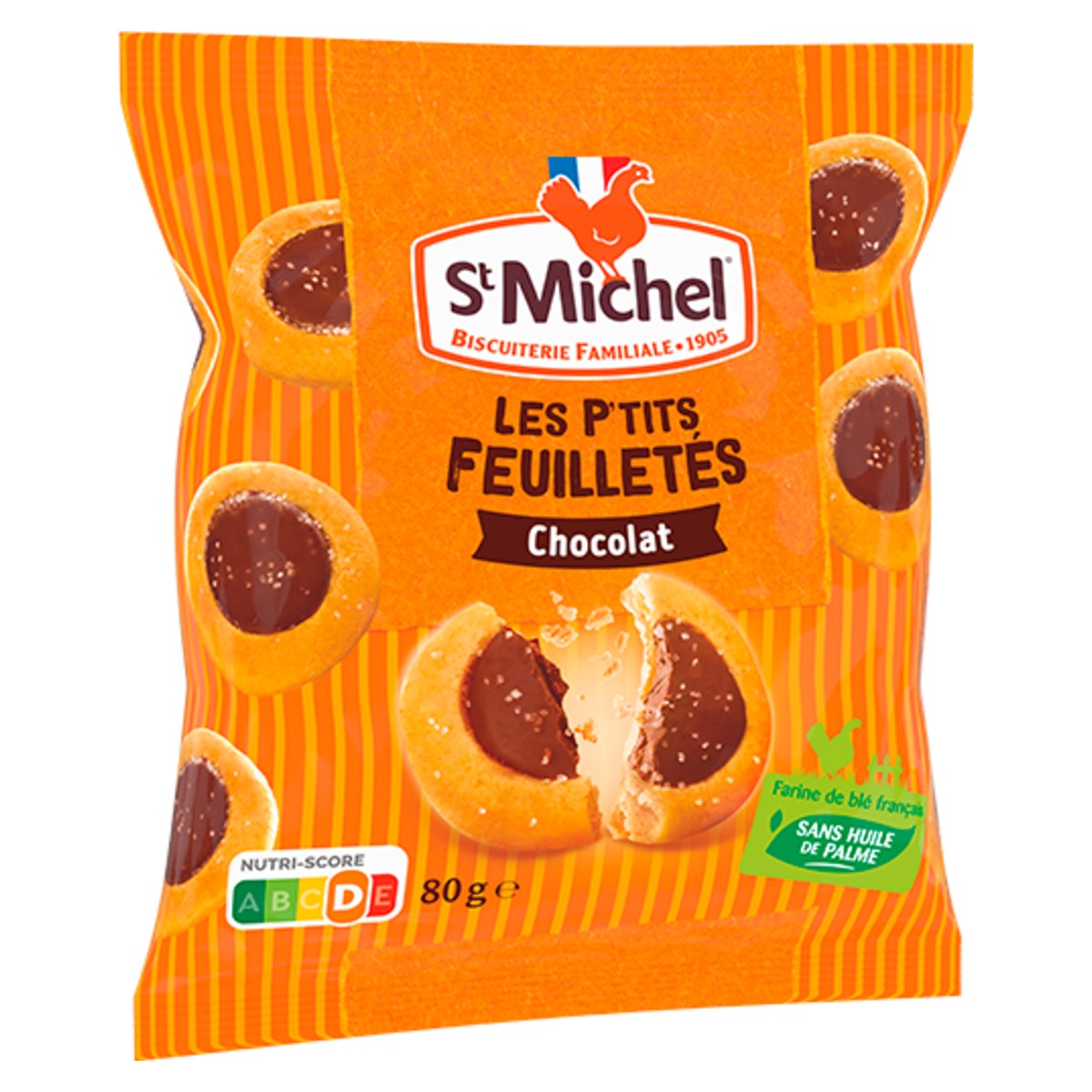 St Michel Chocolate Filled Puff Pastry Biscuits 80g