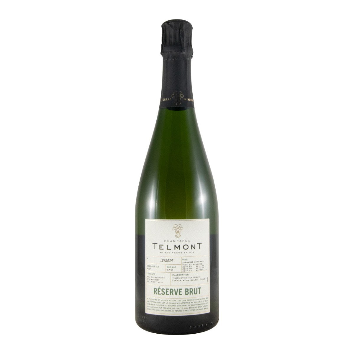 Telmont Réserve Brut Champagne 750ml 12% ABV