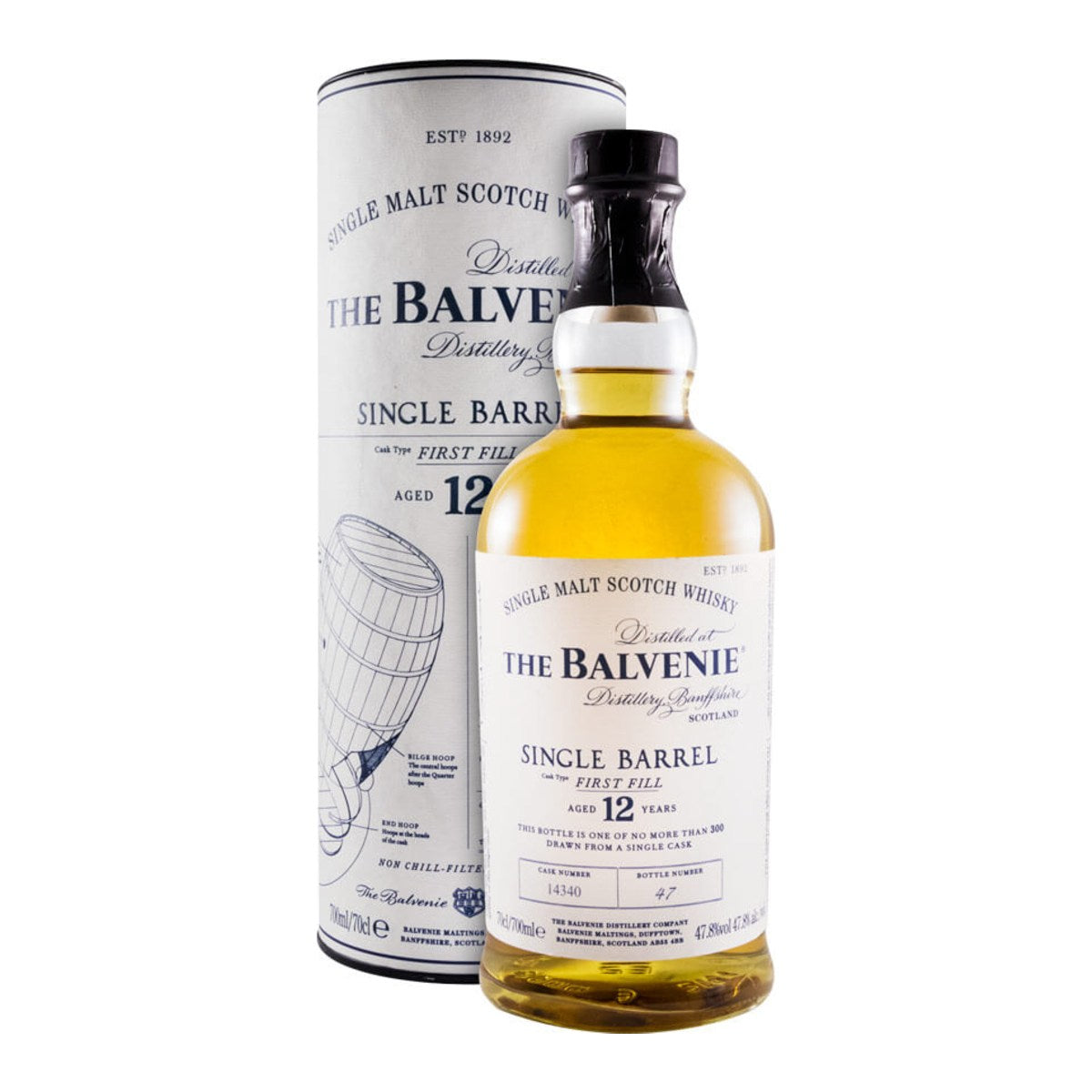 The Balvenie 12 Year Old Single Barrel First Fill Single Malt Scotch Whisky 700ml 47.8% ABV