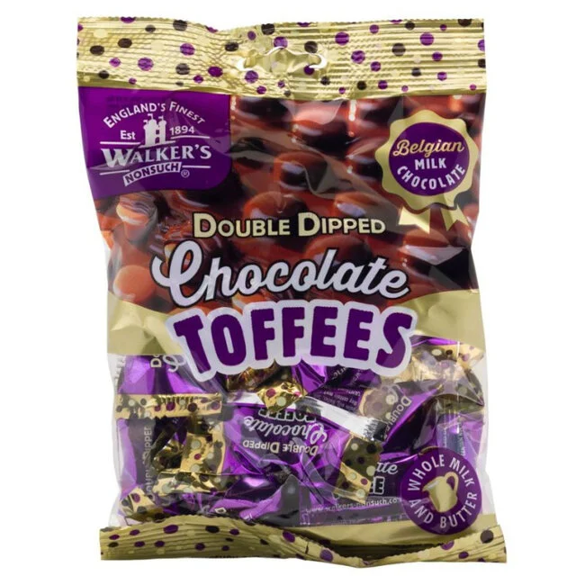 walkers double dipped chocolate toffee 150g chewy english toffee coated in chocolate classic british retro confectionery wrapped sweets