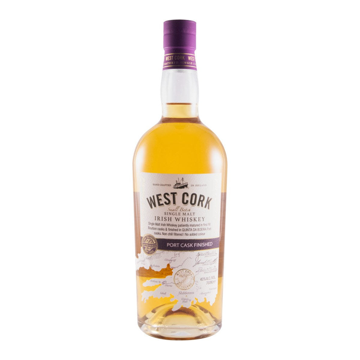 West Cork Port Cask Finish Single Malt Irish Whiskey 700ml 43% ABV