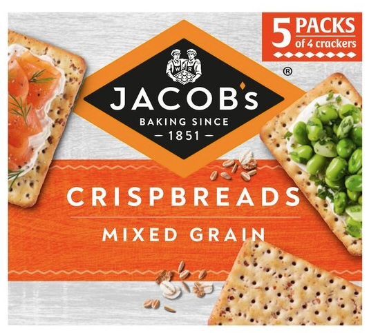 Jacobs Crispbreads Mixed Grain – wholegrain crispbread; Crackers Salty and Healthy; South African Products