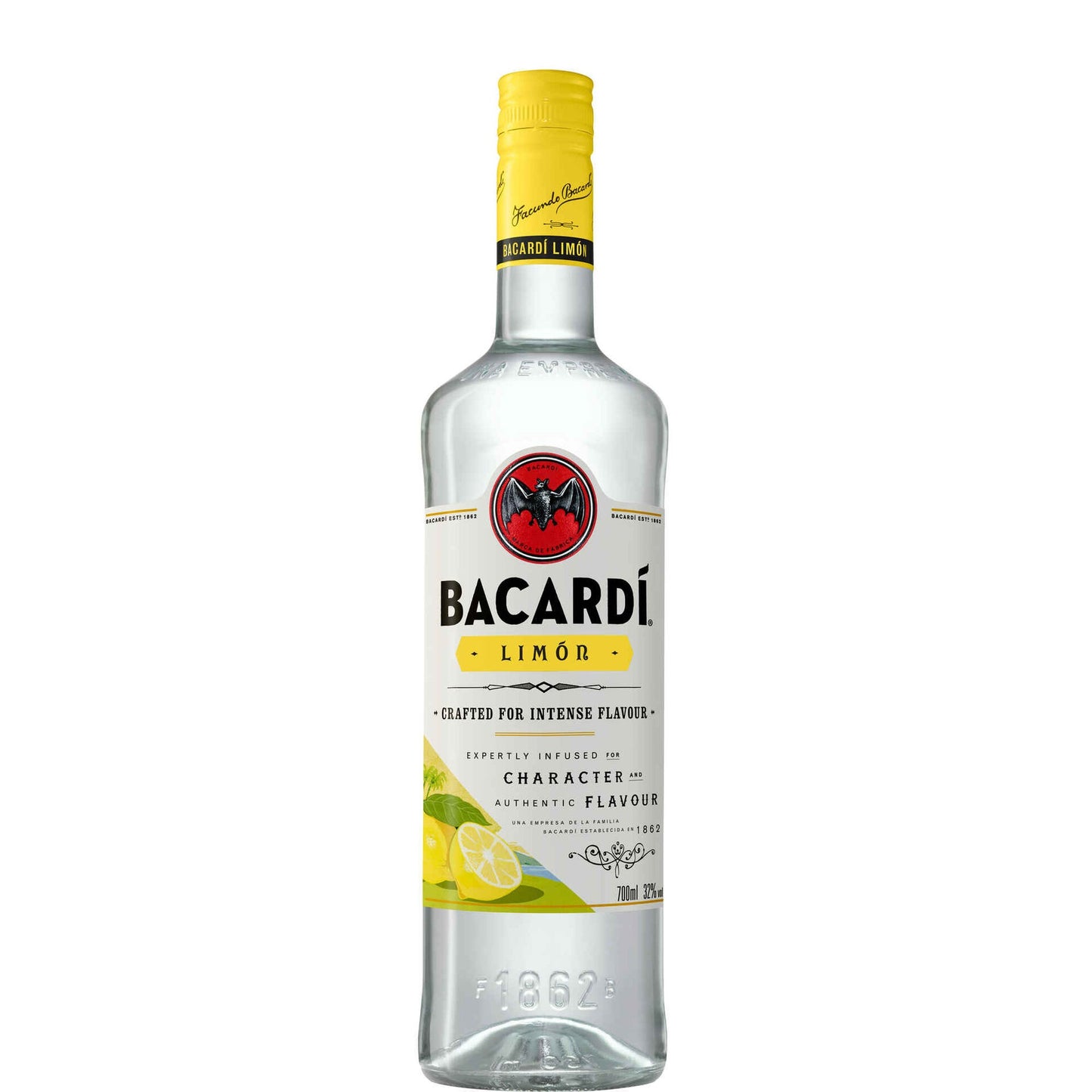 Bacardi Limón – Botella de 700 ml (35 % ABV) | Ron cítrico intenso