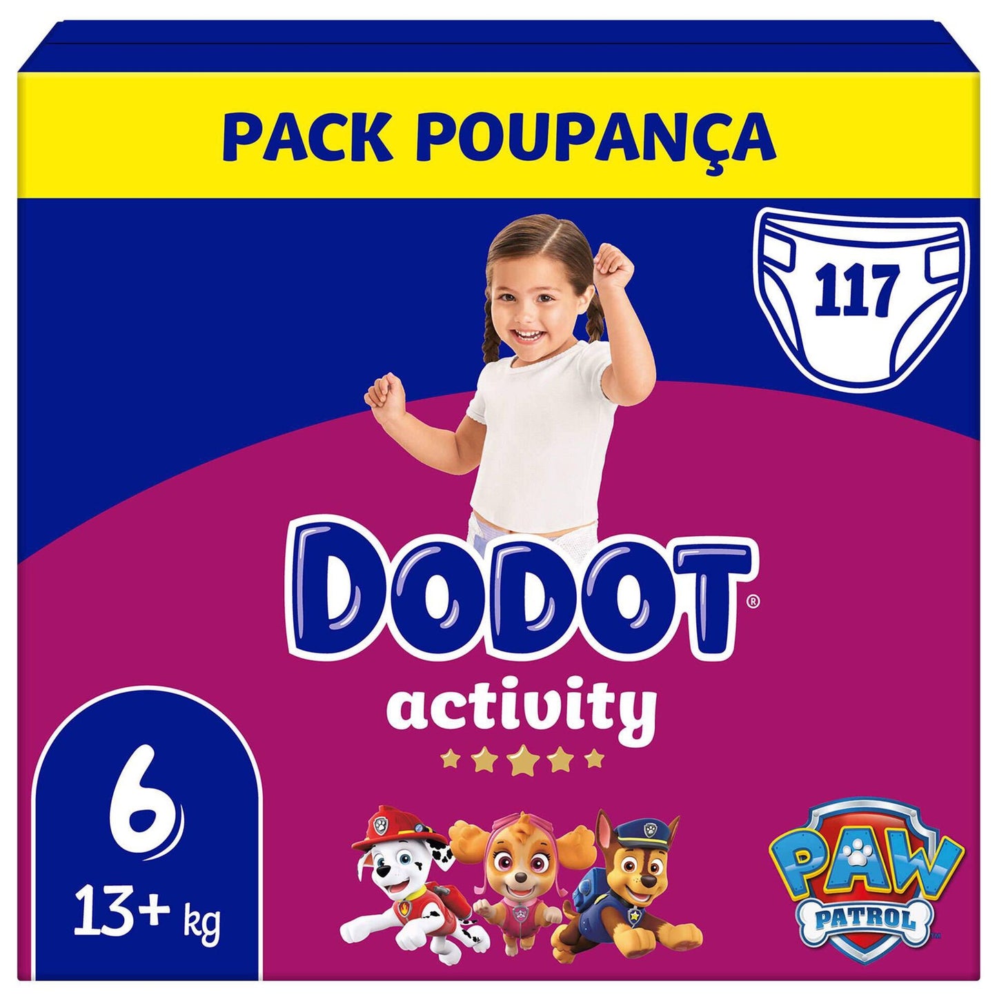 Pañales Dodot Activity T6 +13 kg – 117 unidades | Comodidad flexible y sequedad fiable