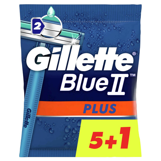 Blue II Plus Fixed Disposable Blades Gillette 6 units
