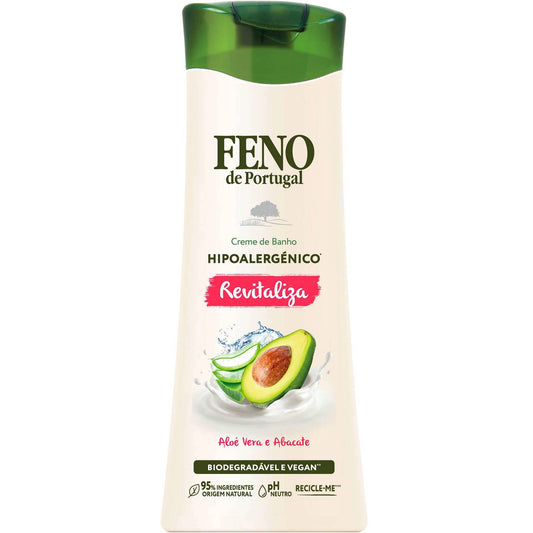 Hypoallergenic Shower Gel Revitalizes Aloe Vera and Avocado Feno 650 ml