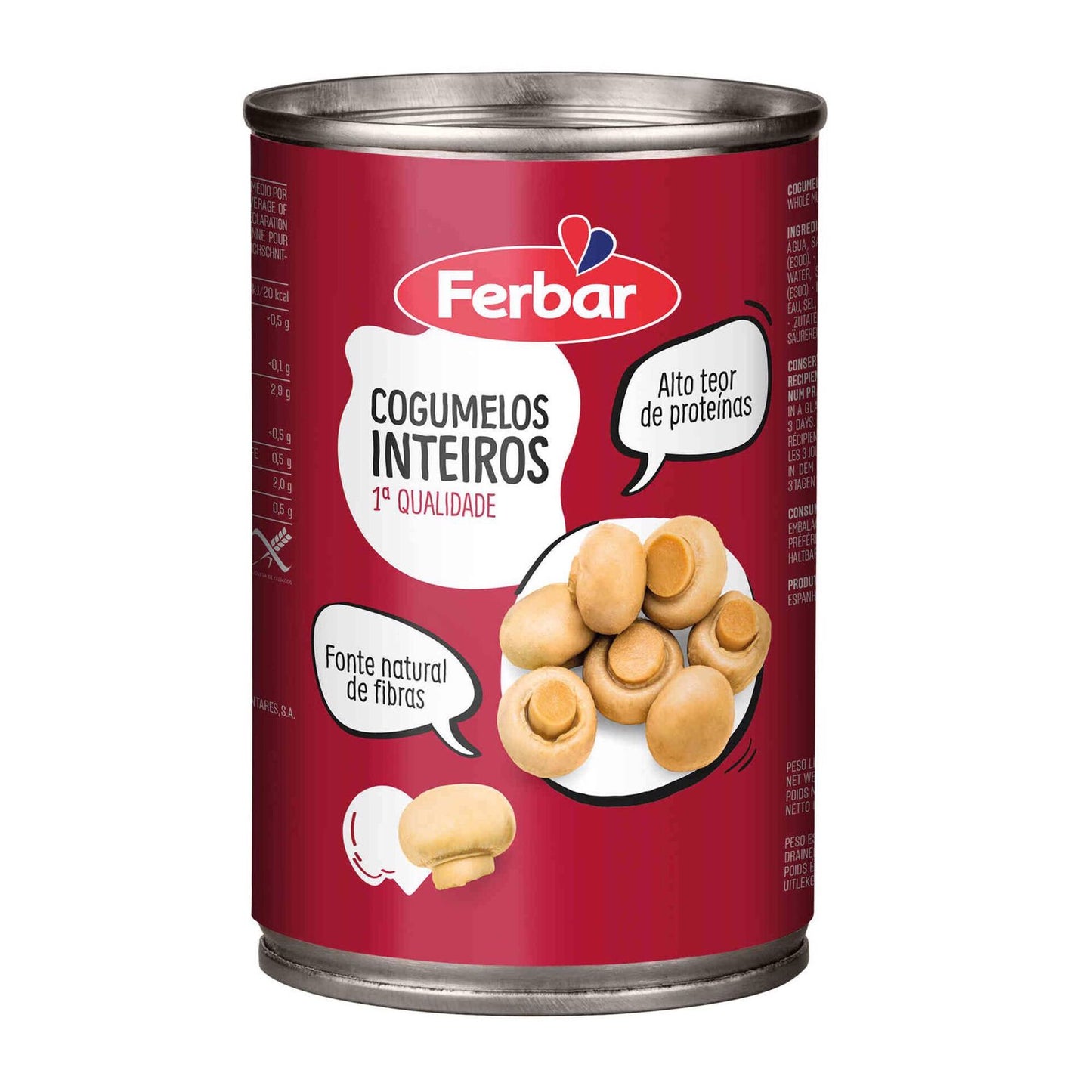 Whole Mushrooms Ferbar 290g Gluten-Free