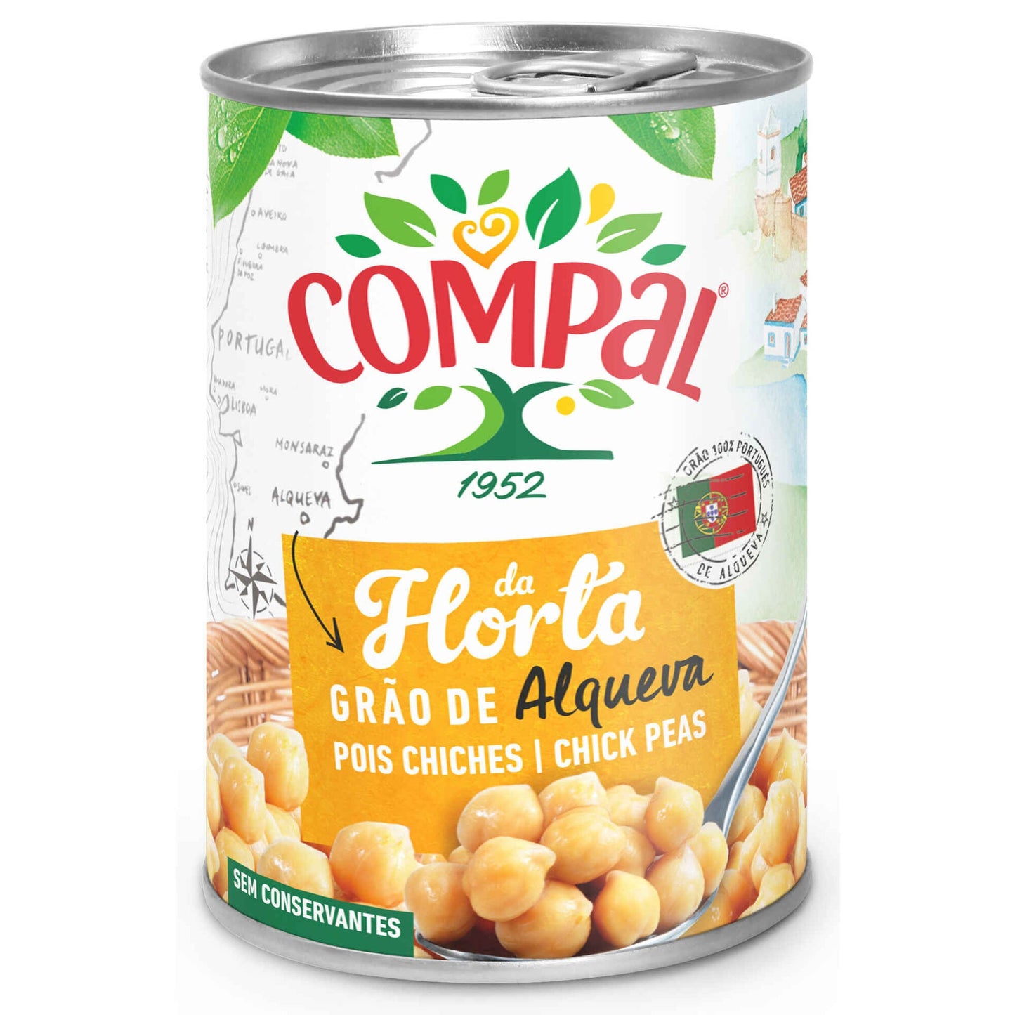 Compal Chickpeas Gluten-Free Cooked 410g – Tender & Protein-Rich