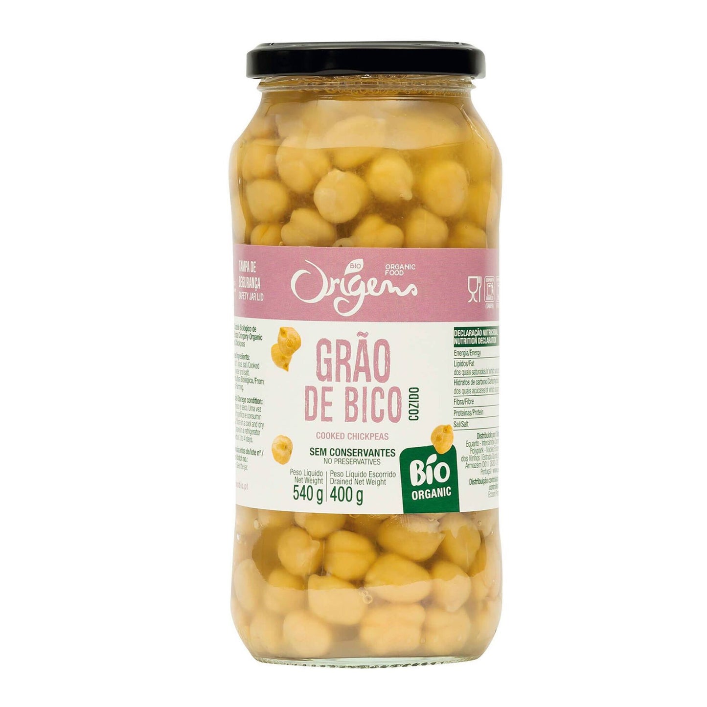 Garbanzos Bio Origens 540 g – Orgánicos, ricos en proteínas y listos para usar